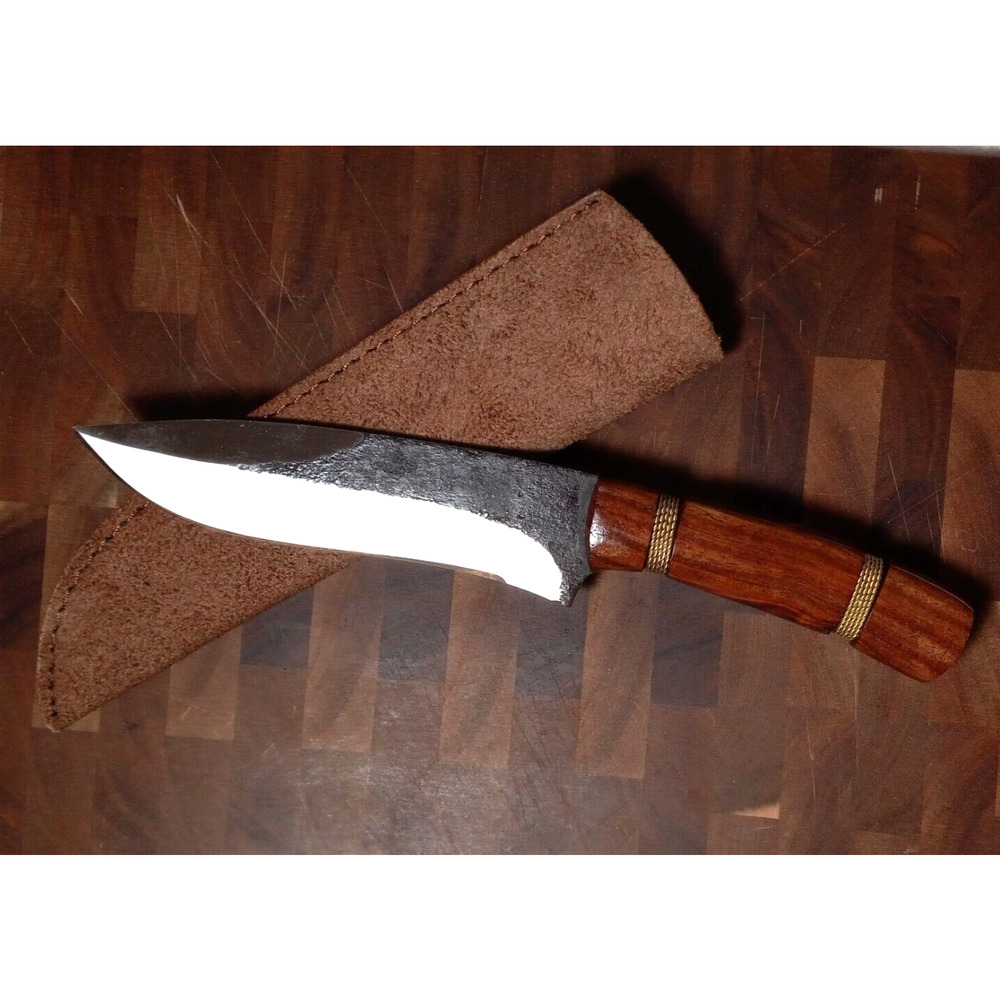 Valley Forge Hunting Knife High Carbon Steel 3.75MM w/ Leather Sheath VF-143PW